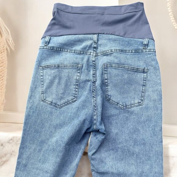 Women's Maternity Jeans Size Small Over Belly Skinny Stretchy Denim Pants Comfy - Picture 12 of 14